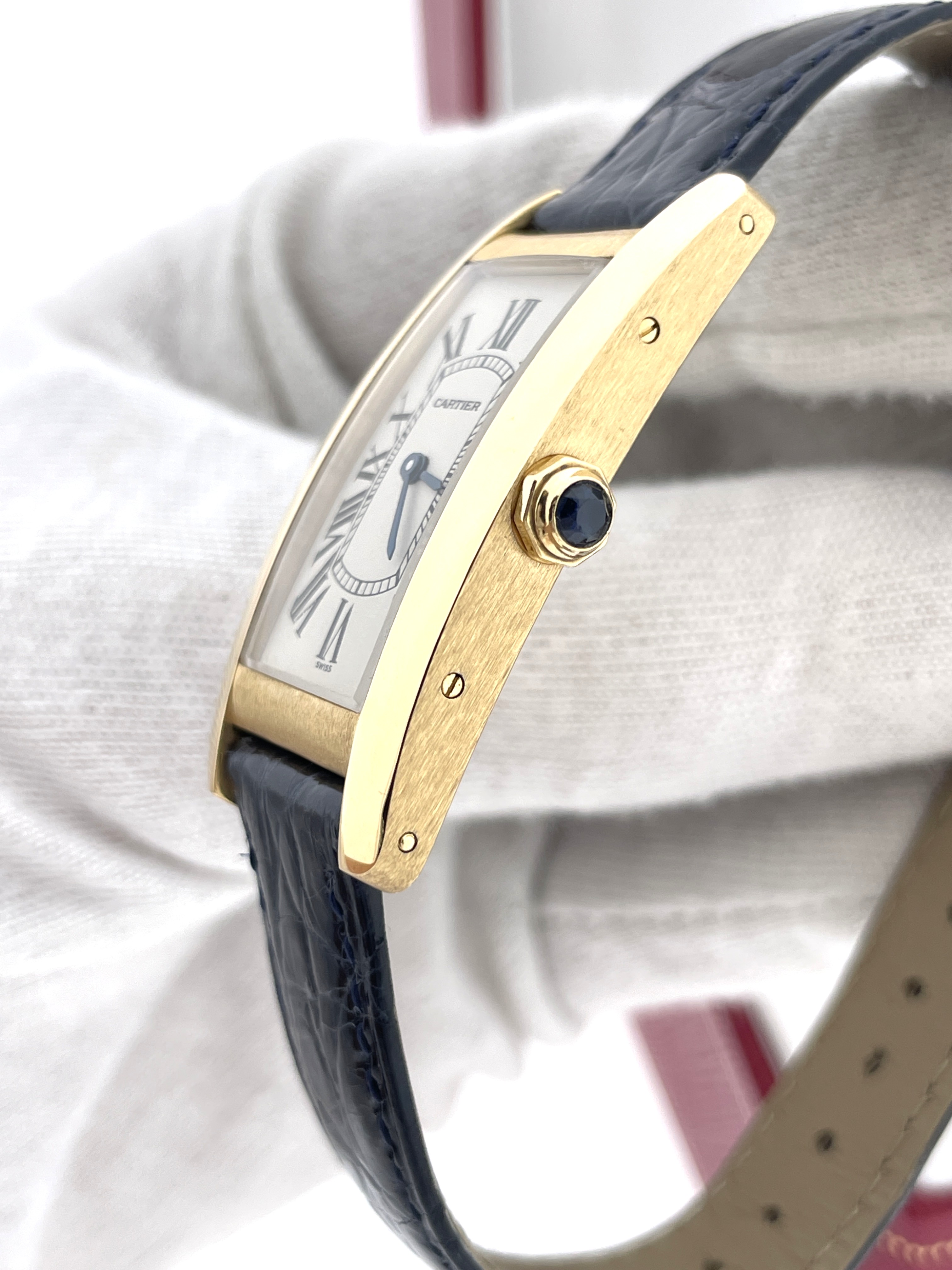 Cartier Tank Américaine Geelgoud Ref. 1720 Unisex Polshorloge - Set / 2005