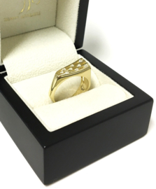 14 Karaat Gouden Fantasie Ring Briljant Geslepen Zirkonia