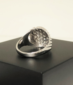 14 K Witgouden Heren Ring Ovaal - 0.97 crt Diamant G / VVS1