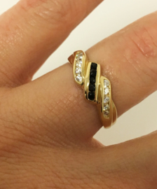 14 K Gouden Fantasie Ring Briljantgeslepen Zirkonia