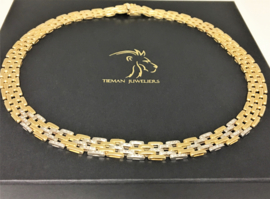 18 K Gouden Schakel Collier 0.84 crt Briljantgeslepen Diamant