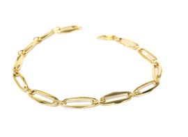 Gouden Closed Forever Schakel Armband Met Tussenoog - 19,5 cm