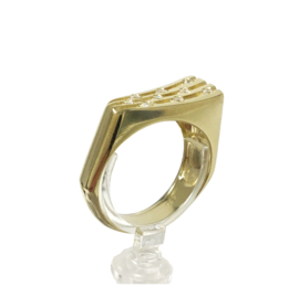 14 Karaat Gouden Fantasie Ring Briljant Geslepen Zirkonia