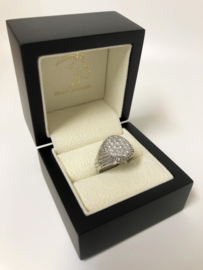 14 K Witgouden Heren Ring Ovaal - 0.97 crt Diamant G / VVS1