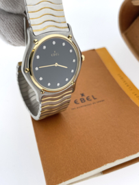 Ebel Sport Classique Wave Heren Polshorloge 181903 Diamond Black Dial - Full Set