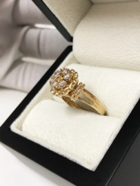 18 Karaat Gouden Rozet Ring 0.70 ct Briljant Geslepen Diamant H/I - VS