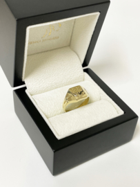 Handvervaardigd Antiek Gouden Zegelring Monogram FC