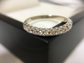 14 K Antiek Witgouden Aanschuif Ring 0.30 crt Briljantgeslepen Diamant H / VS2