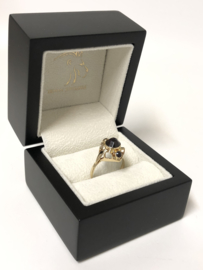 Handvervaardigd Antiek 14 K Gouden Ring Facet Geslepen Granaat