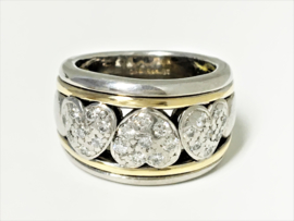 Grove 18 K Bicolor Gouden Ring 0.48 crt Briljantgeslepen Diamant - 16,3 g