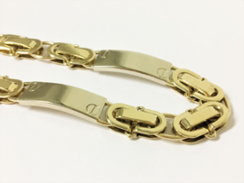 Grove 14 K Bicolor Gouden Konings Armband - 23,5 cm / 43,05g