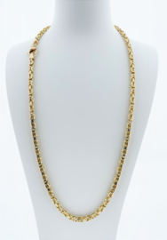 14 K Gouden Koningsketting Byzantijns Eindblokken - 60 cm / 55,2 g / 4,3 mm