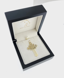 Antiek Handvervaardigd 18 Karaat Gouden Kruis Kettinghanger - 4 cm