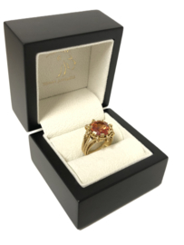 Antiek Gouden Ring ca 4.5 ct Briljant Geslepen Oranje Saffier