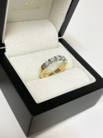 18 K Massief Bicolor Gouden Rijring 0.75 ct Briljant Geslepen Diamant - G / VVS1