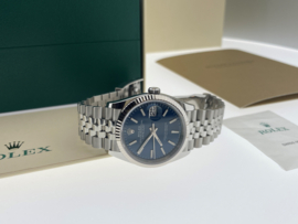 Rolex Oyster Perpetual Datejust 126234 Staal/18K Goud Bright Blue Dial Bj. 2022 Ongedragen Full Set