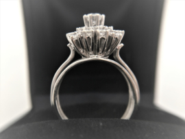 14K Antiek Witgouden Rozet Ring 1,5 crt Briljantgeslepen Diamant