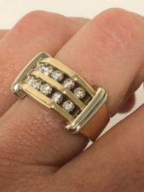 10 Karaat Massieve Heren Ring 1.0 ct Diamant - Top Wesselton / 12,12 g