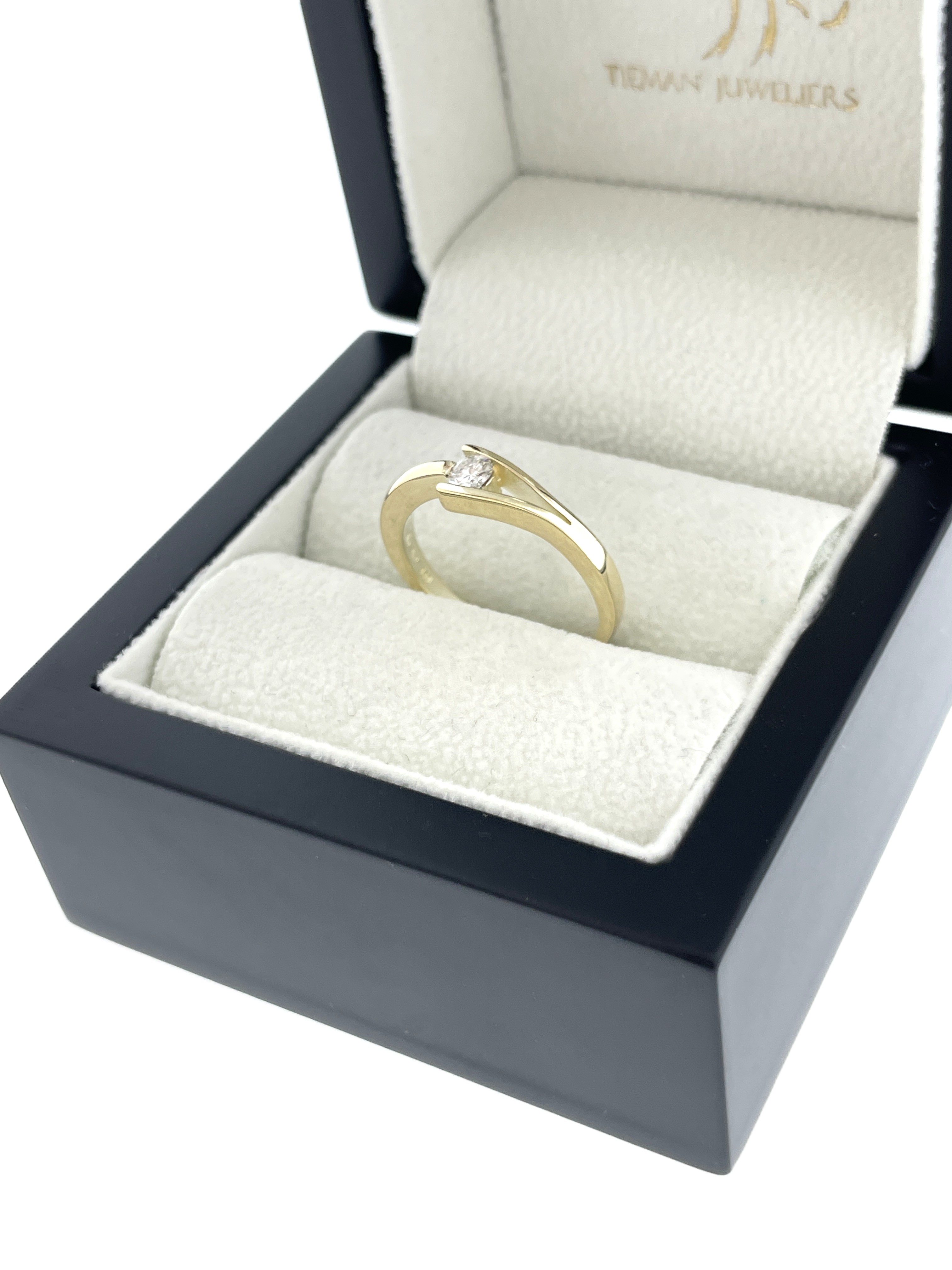 14 Karaat Gouden Fantasie Ring 0.15 ct Briljant Geslepen Diamant G/VS2