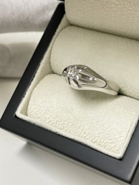 14 K Witgouden Tiffany Ring 0.20 ct Briljant Geslepen Diamant - H / VVS1