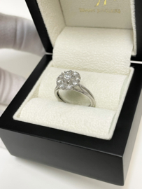 Platina Rozet Ring 1.0 crt Briljant Geslepen Diamant - F / VVS1