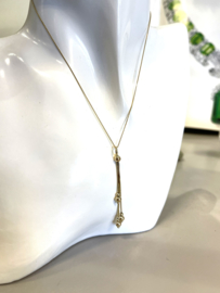 14 Karaat Gouden Hanger 3 Strengen / Balletjes Flexibel - 5.5 cm