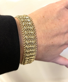 Handgemaakt Antiek Gouden Draad Armband Strikjes - 19 cm / 27.5 g / 1.5 cm