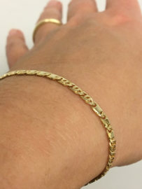 14 K Gouden Valkoog Schakel Armband - 18 cm / 5 g