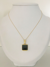 14 K Gouden Vintage Hanger Toermalijnkleurige Spinel