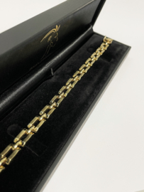 8 Karaat Vintage Schakel Armband (Poli/Mat) - 19,5 cm / 12,9 g / 8 mm