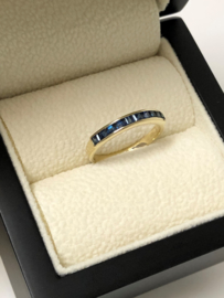 14 K Gouden Rijring / Pink Ring Prinses Geslepen Saffier