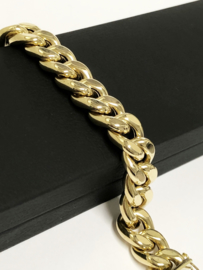 Grove 14 K Gouden Gourmet Schakel Armband  - 21 cm / 36,95 g