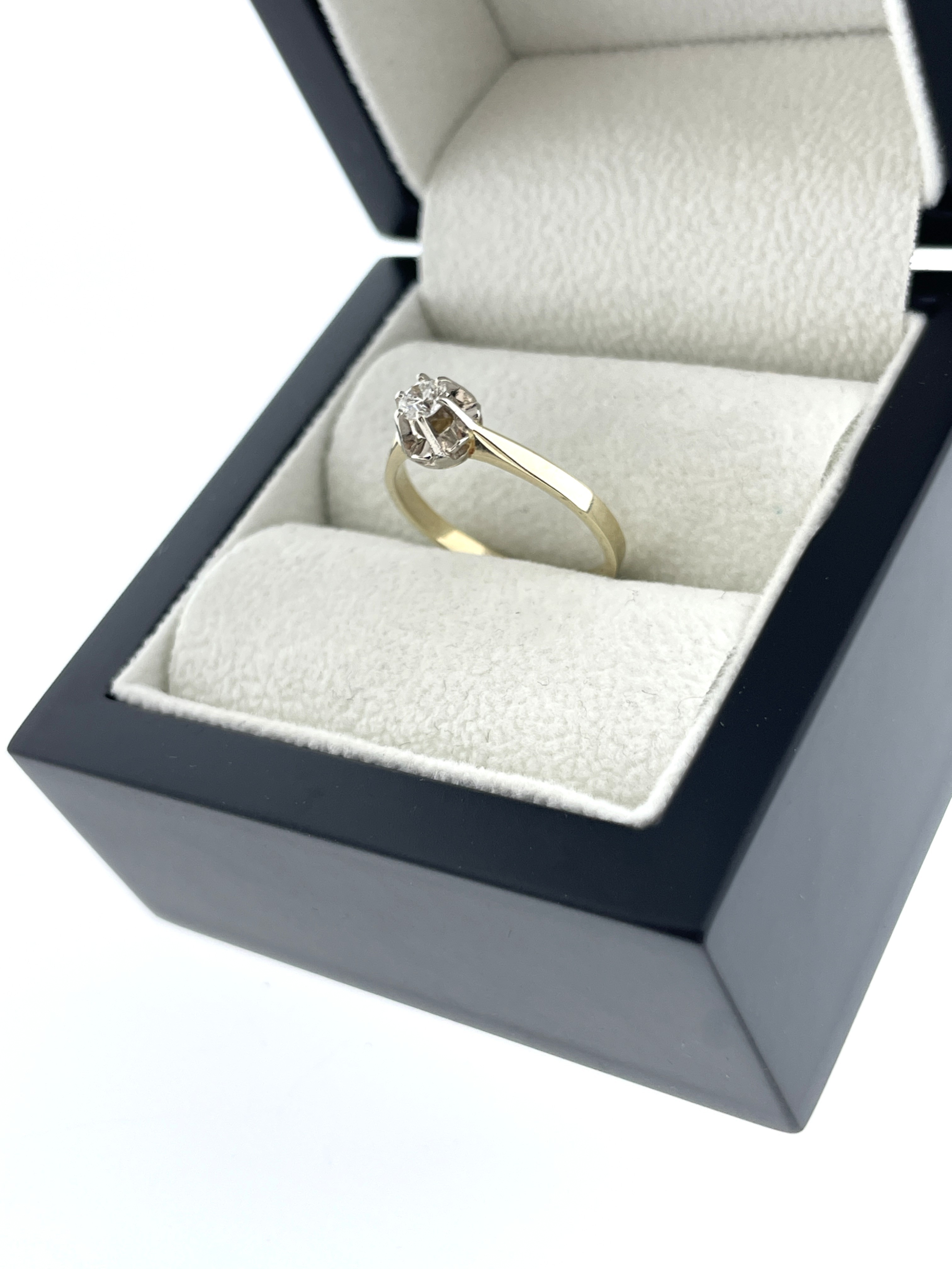Diamonde 14 Karaat Gouden Solitair Ring 0.15 ct Briljant Geslepen Diamant G/VS2