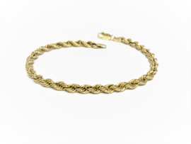 14 K Gouden Koord Armband - 19 cm / 3,2 g / 4 mm