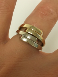 Brede 14 K Bicolor Gouden Bandring - 6,65 g