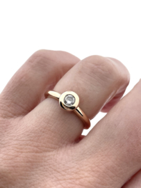 Blush Rosé Gouden Solitair Ring Briljant Geslepen Cubic Zirkonia - Mt 17.25