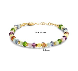 Zilveren Armband Kleurstenen (verstelbaar) 18-20 cm