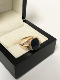 Antiek 14 K Rosé Gouden Zegelring Onyx - Jaren '30