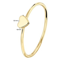14 Karaat Gouden Aanschuif Ring Hartje
