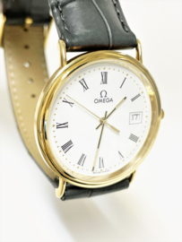 Omega de Ville 18 K Gouden Dresswatch Ivory Roman Dial - 1998