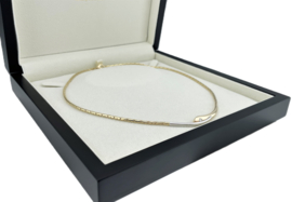 Le Chic Gouden Vossenstaart Collier Bicolor Hanger 0.10 ct Briljant Geslepen Diamant G/VVS