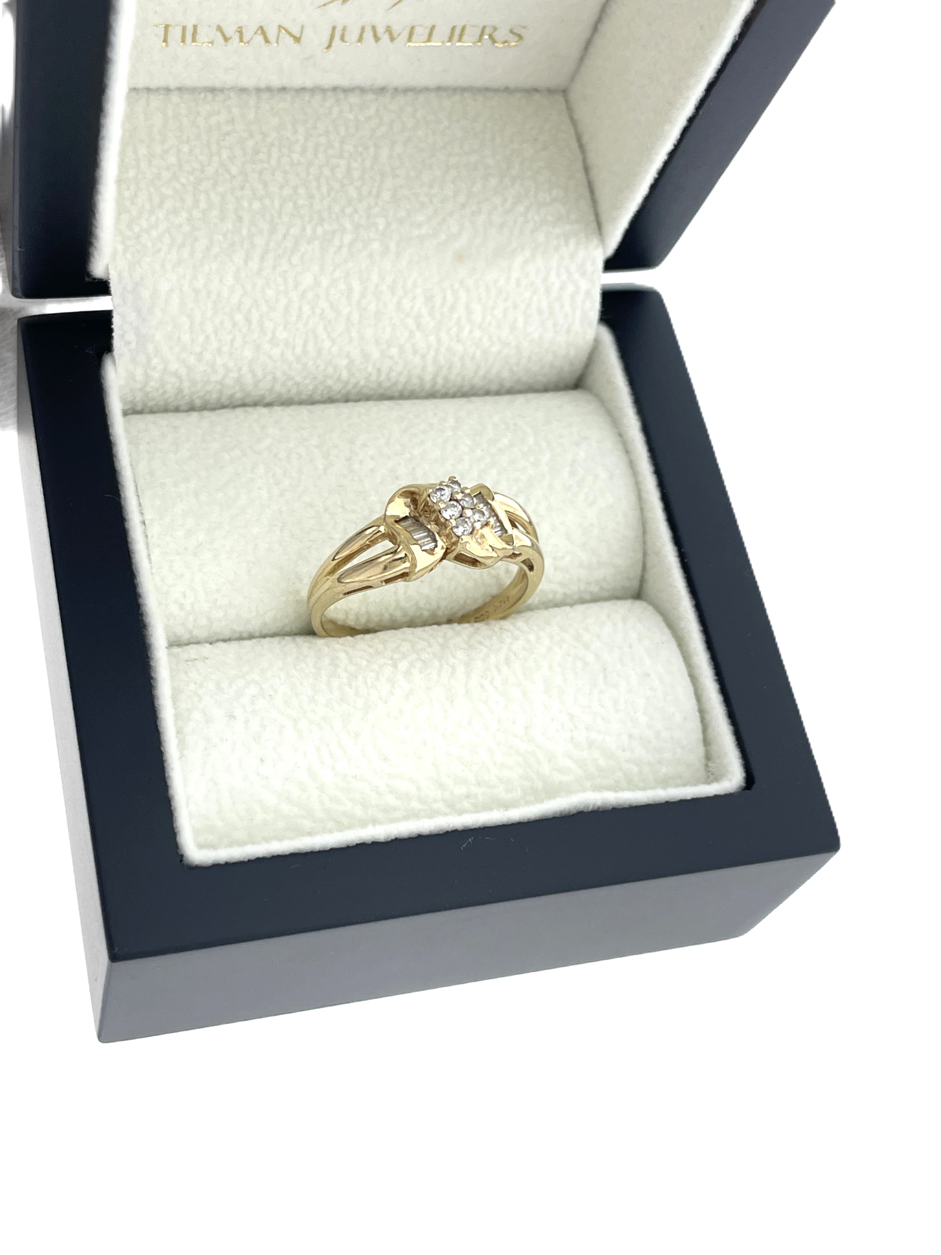 14 Karaat Gouden Strik Ring 0.40 ct Diamant H/SI