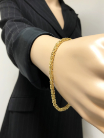 18 K Gouden Konings Armband Byzantijns - 20,5 cm / 19,3 g / 3,7 mm