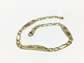 14 K Gouden Figaro Plaat Armband - 22,5 cm / 10,35 g