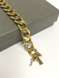 14 K Gouden Gourmet Schakel Armband - 19,5 cm / 14,2 g