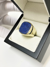 Grove 14 K Gouden Heren Stomphoek Ring Lapis Lazuli - 8,9 g / Mt 19.5