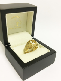 18 K Gouden Heren Mercedes Ring 0.38 crt Briljantgeslepen Diamant - 7,1 g
