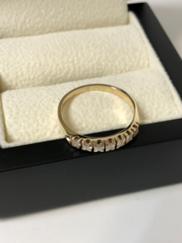 14 K Antiek Gouden Rijring 0.30 crt Briljantgeslepen Diamant H / VVS2