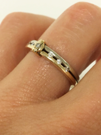 Le Chic 14 K Bicolor Gouden Aanschuif Ring 0.17 crt Diamant H / VS1
