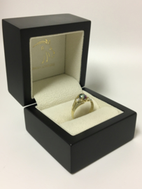 14 K Gouden Ring Ovaal Multicolor Spinel en Diamant